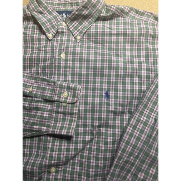Ralph Lauren Mens XL‎ Classic Fit Green Pink Plaid Button Down Shirt - Picture 7 of 10
